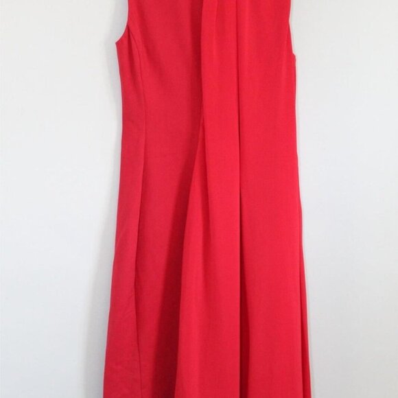 J. Peterman Sleeveless Chiffon Overlay Dress Red Women's Size 0 H11093 - Picture 9 of 16